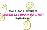 Bài 2.11 Toán 9 tập 1 SGK Kết nối tri thức